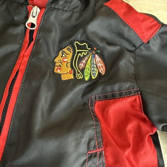 CHICAGO Blackhawks Jacket Toddler 12M Reebok Face Off Collection Windbreaker - Picture 2 of 5